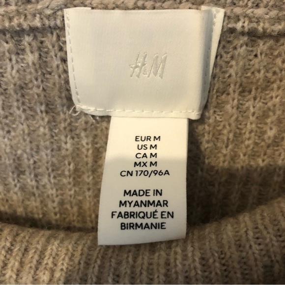 H&M Turtle Neck Neutral Knit Tunic Dress Medium - Picture 3 of 5